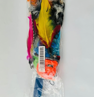 Multiple fishing rod and teaser toys for cats/kitt