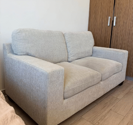 2 seater beige sofa Modern look for sale