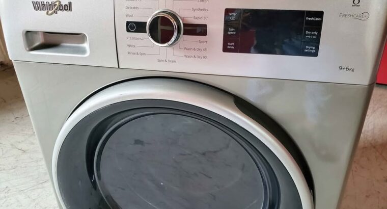 Whirlpool washer dryer combo 9×6 kgs for sale