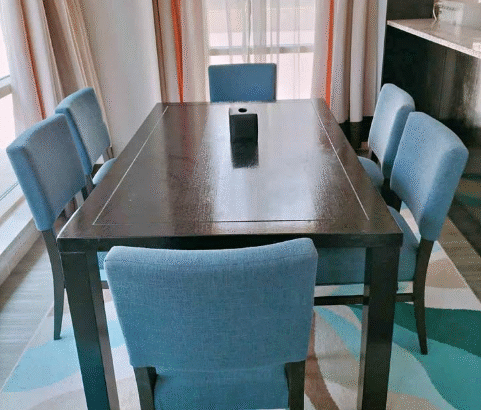 6 chair dining table set like new for sale