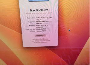 MACBOOK PRO 13.3”-INCH, 2020 latest OS 15 For Sale