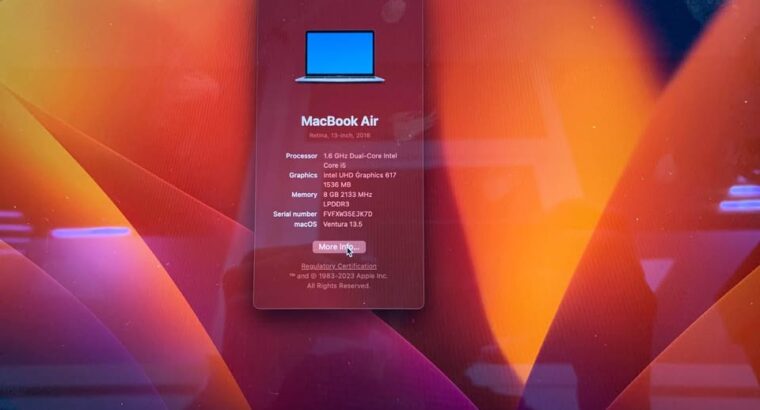 Apple MacBook Air 2018 for sale