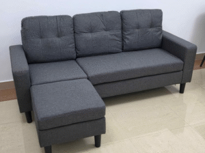L shape Sofa Grey Fabric For Sale