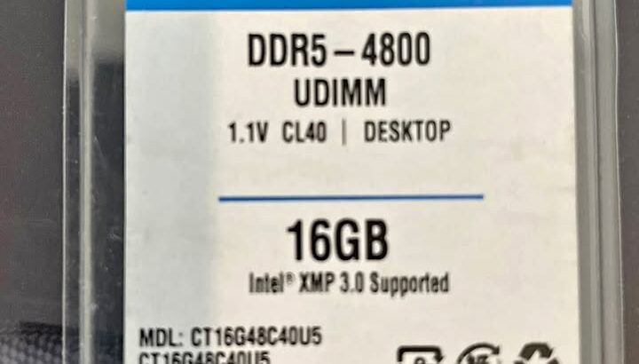 16 GB Ram DDR5 4800 For Sale