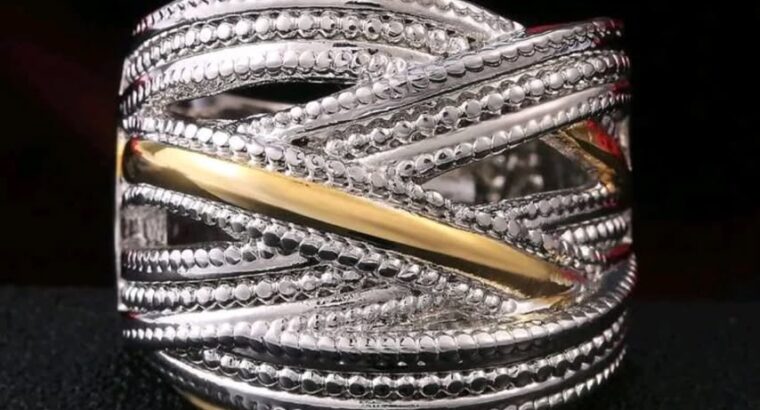Trendy 1pc Fashionable Criss Cross Layered Ring