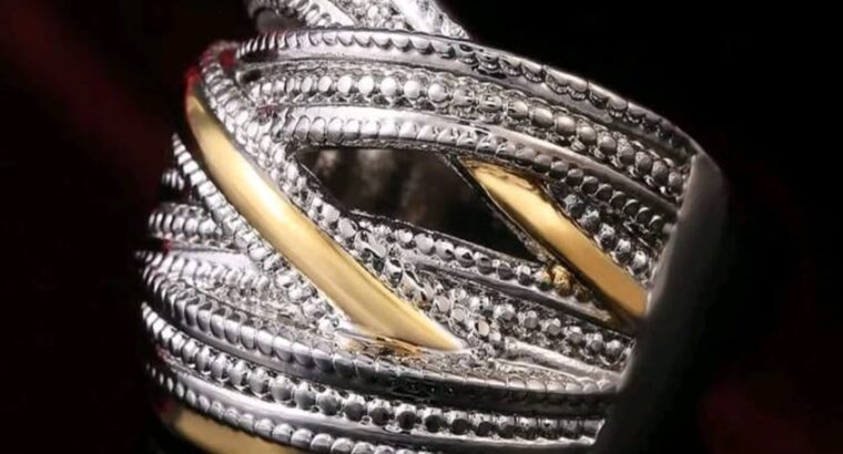 Trendy 1pc Fashionable Criss Cross Layered Ring