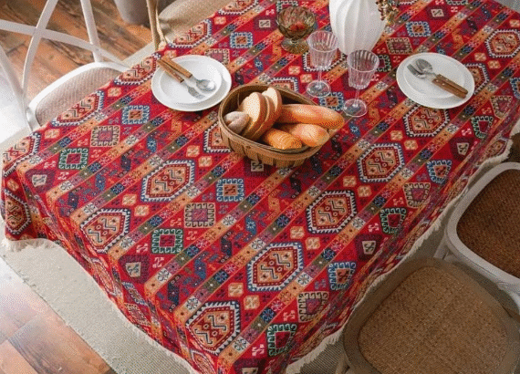 Cotton Linen Tablecloth Rectangle For Sale