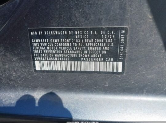SOLD – VOLKSWAGEN JETTA 1.5T S 2025 Auto Auction