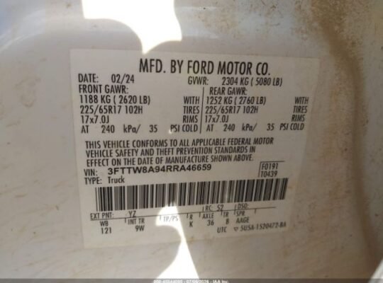 SOLD – FORD MAVERICK XL 2024 Auto Auction