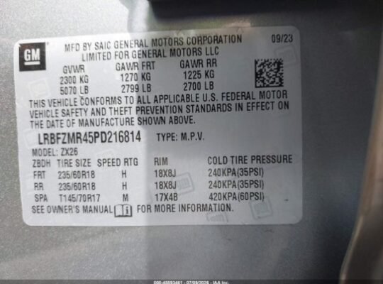 SOLD..@@BUICK ENVISION PREFERRED AWD 2023 Auto auction